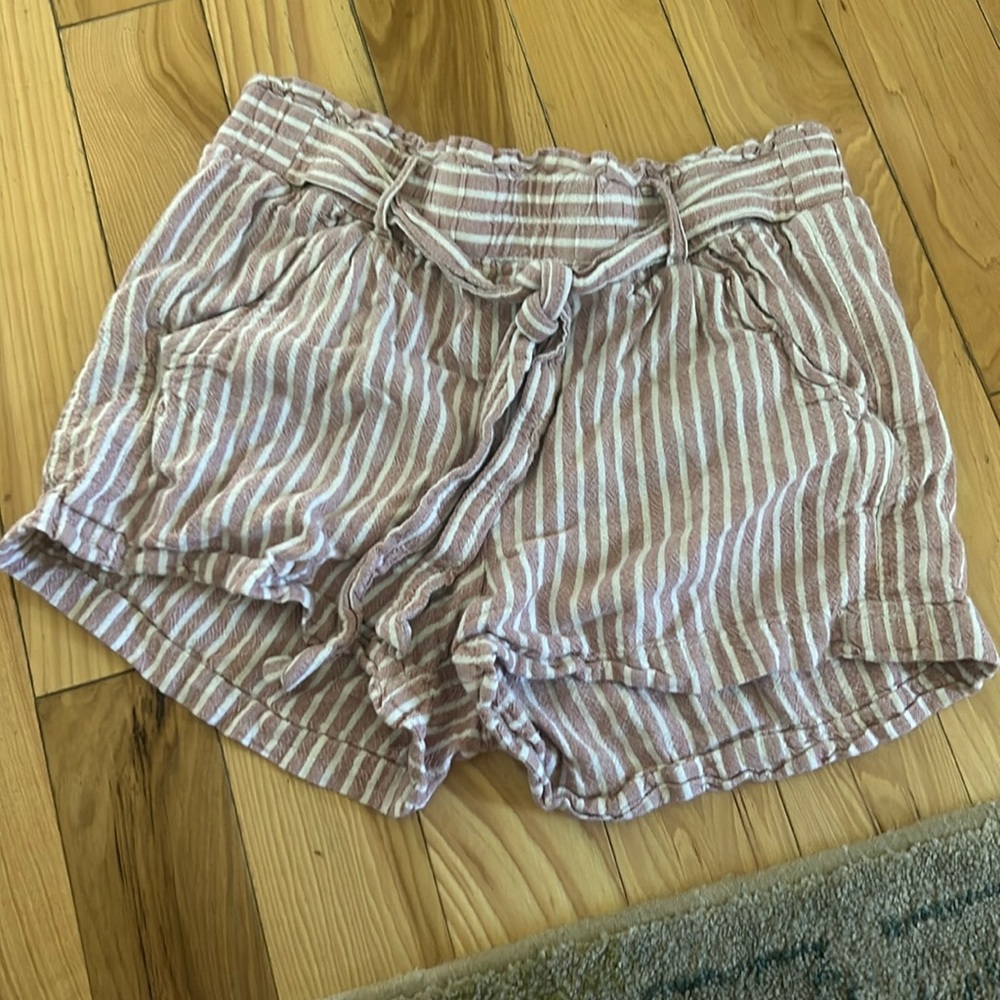 pink striped shorts